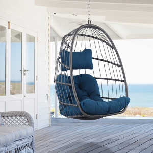 Bedroom hanging metal basket swing chair for adults