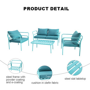 New Modern Design Garden Furniture Outdoor Sofa Outdoor Garden Furniture Luxury  Sofa Set 4 Pieces