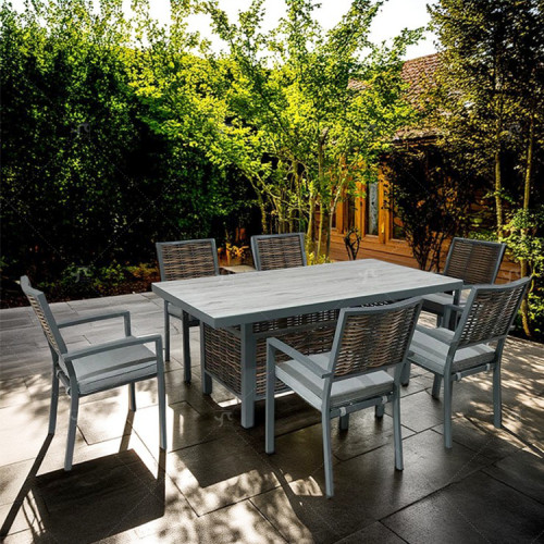 Outdoor Modern Hot Selling Good Quality Polyrattan Garden Furniture Rattan Dining Set of 7