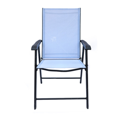 2x1 Teslin Modern Comfort Foldable Structure Metal  Patio Chair with Arm Popular Outdoor Garden Chair for Park Use Fabric Design