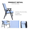 2x1 Teslin Modern Comfort Foldable Structure Metal  Patio Chair with Arm Popular Outdoor Garden Chair for Park Use Fabric Design