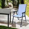 2x1 Teslin Modern Comfort Foldable Structure Metal  Patio Chair with Arm Popular Outdoor Garden Chair for Park Use Fabric Design