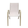 2x1 Teslin Modern Comfort Flex Metal Stacking Patio Chair with Arm Popular Outdoor Garden Chair for Park Use Fabric Design