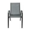 2x1 Teslin Modern Comfort Flex Metal Stacking Patio Chair with Arm Popular Outdoor Garden Chair for Park Use Fabric Design