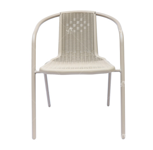 Outdoor Garden Steel Frame Stacking Patio  Plastic Chairsteel  ForPicnic Restaurante Plastic Chai WithPP Seat and Back