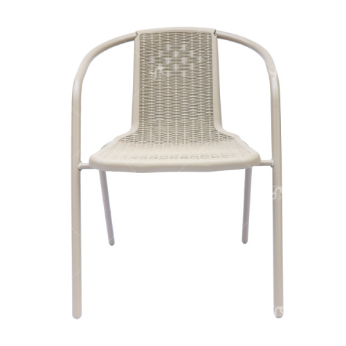 Outdoor Garden Steel Frame Stacking Patio  Plastic Chairsteel  ForPicnic Restaurante Plastic Chai WithPP Seat and Back