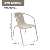 Outdoor Garden Steel Frame Stacking Patio  Plastic Chairsteel  ForPicnic Restaurante Plastic Chai WithPP Seat and Back