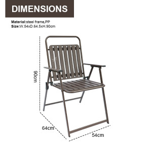 Modern Outdoor Furniture  Garden Folding Chairs Durable Steel Pipe Plastic Chairs Restaurant Café