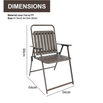 Modern Outdoor Furniture  Garden Folding Chairs Durable Steel Pipe Plastic Chairs Restaurant Café