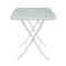 Outdoor  Folding Patio Side Table Garden Table with Water Wave Glass Metal Steel Iron Dining Outdoor Table for Garden