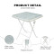 Outdoor  Folding Patio Side Table Garden Table with Water Wave Glass Metal Steel Iron Dining Outdoor Table for Garden