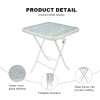 Outdoor Folding Patio Side Table Garden Table with Water Wave Glass Metal Steel Iron Dining Outdoor Table for Garden