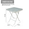 Outdoor  Folding Patio Side Table Garden Table with Water Wave Glass Metal Steel Iron Dining Outdoor Table for Garden