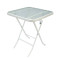 Outdoor  Folding Patio Side Table Garden Table with Water Wave Glass Metal Steel Iron Dining Outdoor Table for Garden