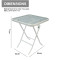 Outdoor  Folding Patio Side Table Garden Table with Water Wave Glass Metal Steel Iron Dining Outdoor Table for Garden