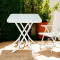 Outdoor  Folding Patio Side Table Garden Table with Water Wave Glass Metal Steel Iron Dining Outdoor Table for Garden