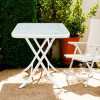 Outdoor Folding Patio Side Table Garden Table with Water Wave Glass Metal Steel Iron Dining Outdoor Table for Garden