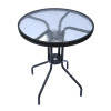 Outdoor Folding Patio Side Table Garden Round Table with Water Wave Glass Metal Steel Iron Dining Outdoor Table for Garden