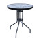 Outdoor  Folding Patio Side Table Garden Round Table with Water Wave Glass Metal Steel Iron Dining Outdoor  Table for Garden