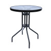 Outdoor Folding Patio Side Table Garden Round Table with Water Wave Glass Metal Steel Iron Dining Outdoor Table for Garden