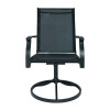 Outdoor 2*1teslin Steel Swivel Chairs High Back with All Weather Teslin Metal Rocking Frame for Lawn Garden Backyard Dark Gray