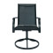 Outdoor 2*1teslin Steel Swivel Chairs High Back with All Weather Teslin Metal Rocking Frame for Lawn Garden Backyard Dark Gray