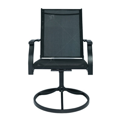 Outdoor 2*1teslin Steel Swivel Chairs High Back with All Weather Teslin Metal Rocking Frame for Lawn Garden Backyard Dark Gray