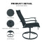 Outdoor 2*1teslin Steel Swivel Chairs High Back with All Weather Teslin Metal Rocking Frame for Lawn Garden Backyard Dark Gray