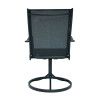 Outdoor 2*1teslin Steel Swivel Chairs High Back with All Weather Teslin Metal Rocking Frame for Lawn Garden Backyard Dark Gray