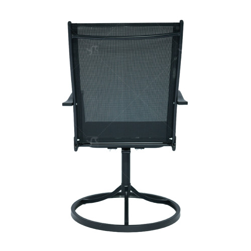 Outdoor 2*1teslin Steel Swivel Chairs High Back with All Weather Teslin Metal Rocking Frame for Lawn Garden Backyard Dark Gray