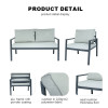 Aluminium New Modern Design Garden Furniture Outdoor Sofa Outdoor Garden Furniture Luxury Sofa Set 4 Pieces