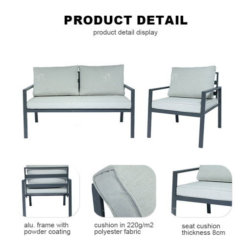 Aluminium New Modern Design Garden Furniture Outdoor Sofa Outdoor Garden Furniture Luxury Sofa Set 4 Pieces