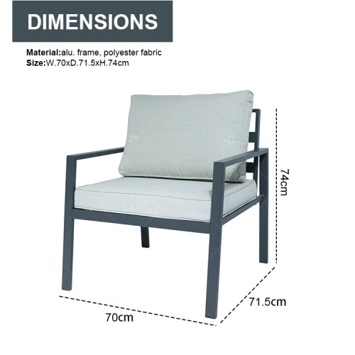 Aluminium New Modern Design Garden Furniture Outdoor Sofa Outdoor Garden Furniture Luxury Sofa Set 4 Pieces
