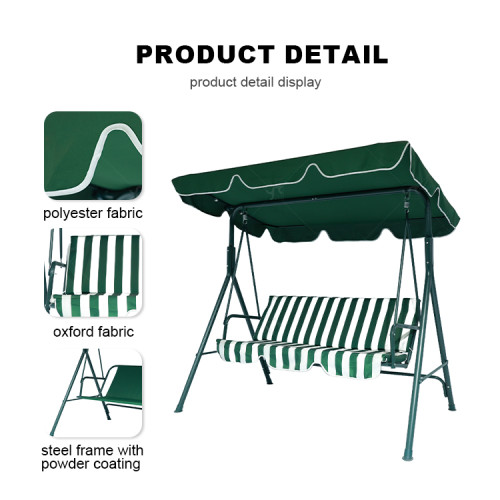 Outdoor Garden Outdoor Patio Swing Chair 3 Seater Metal  Hammock Canopy Garden Swing Chair with Cushion