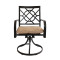 Outdoor Metal Frame Patio Chair Rocker with Brown Cushion Outdoor Dining Swivel Chairs Furniture Set for Garden