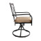 Outdoor Metal Frame Patio Chair Rocker with Brown Cushion Outdoor Dining Swivel Chairs Furniture Set for Garden