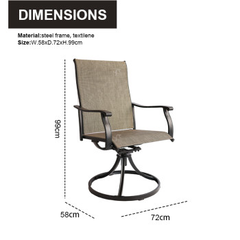 2x1 Teslin Modern Comfortable Patio Furniture Rocking Chair Garden Swivel Chair  with Arm