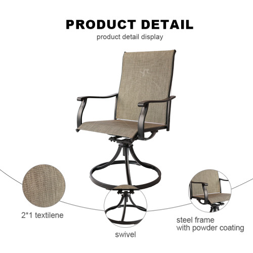 2x1 Teslin Modern Comfortable Patio Furniture Rocking Chair Garden Swivel Chair  with Arm