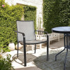 Hot Sale Outdoor Furniture 2x1 Teslin Modern Comfort Flex Metal  Patio Chair with Arm Popular Outdoor Garden Chair