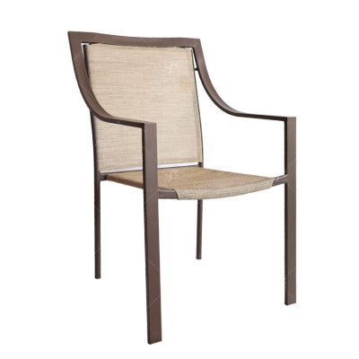 The Outdoor Garden Terrace Is Stackable and 2x1 Teslin Mesh Fabric Dining Chairs Are Designed in a Durable