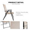 2x1 Teslin Modern Portable Folding Deck Chair for Outdoor Camping Beach  Dining Room with Grab Rails