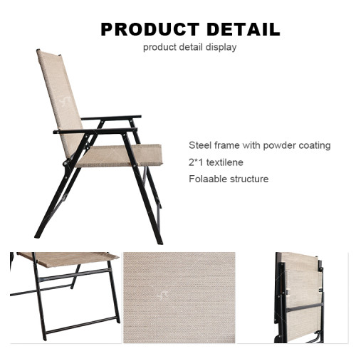 2x1 Teslin Modern Portable Folding Deck Chair for Outdoor Camping Beach  Dining Room with Grab Rails
