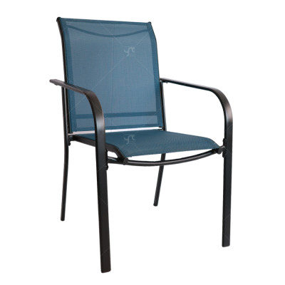 2x1 Teslin Modern Comfort Flex Metal Patio Chair with Arm Popular Outdoor Garden Chair for Park Use Fabric Design