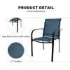 2x1 Teslin Modern Comfort Flex Metal Patio Chair with Arm Popular Outdoor Garden Chair for Park Use Fabric Design