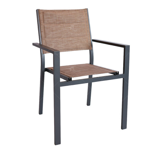 2*1Teslin Aluminum Chairs Modern Comfortable Outdoor Garden Custom High-end Furniture Chairs With Armrest Stacking