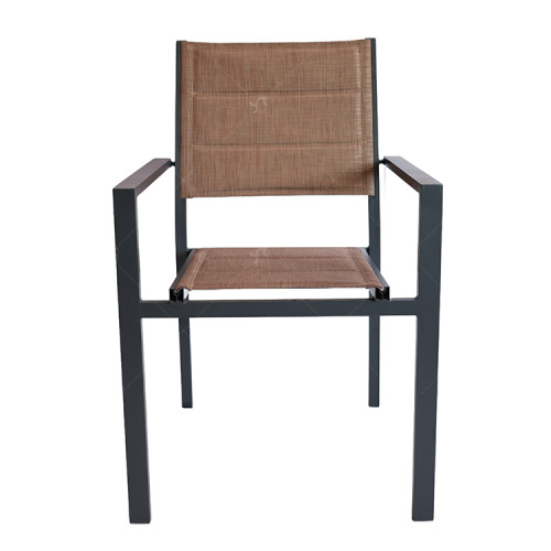 2*1Teslin Aluminum Chairs Modern Comfortable Outdoor Garden Custom High-end Furniture Chairs With Armrest Stacking