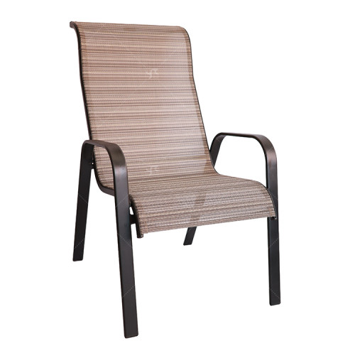 2x1 Teslin Modern Comfort Flex Metal Patio Chair with Arm Popular Outdoor Garden Chair for Park Use  Teslin Design