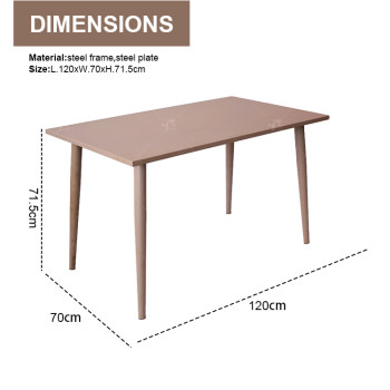Modern Outdoor Steel  Metal Frame Metal Leg Restaurant  Dining Table Coffee Table High Desk Computer Table