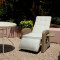 Garden Adjustable Angle Thickness Cushions Reclining Lounge Chair Outdoor Hand-Woven Wicker Flip Table Easy Push Back