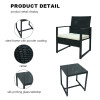 Outdoor Black Garden Steel Pipe Rattan Weaving Casual Three-piece Set Outdoor Garden Leisure Rattan Furniture Set